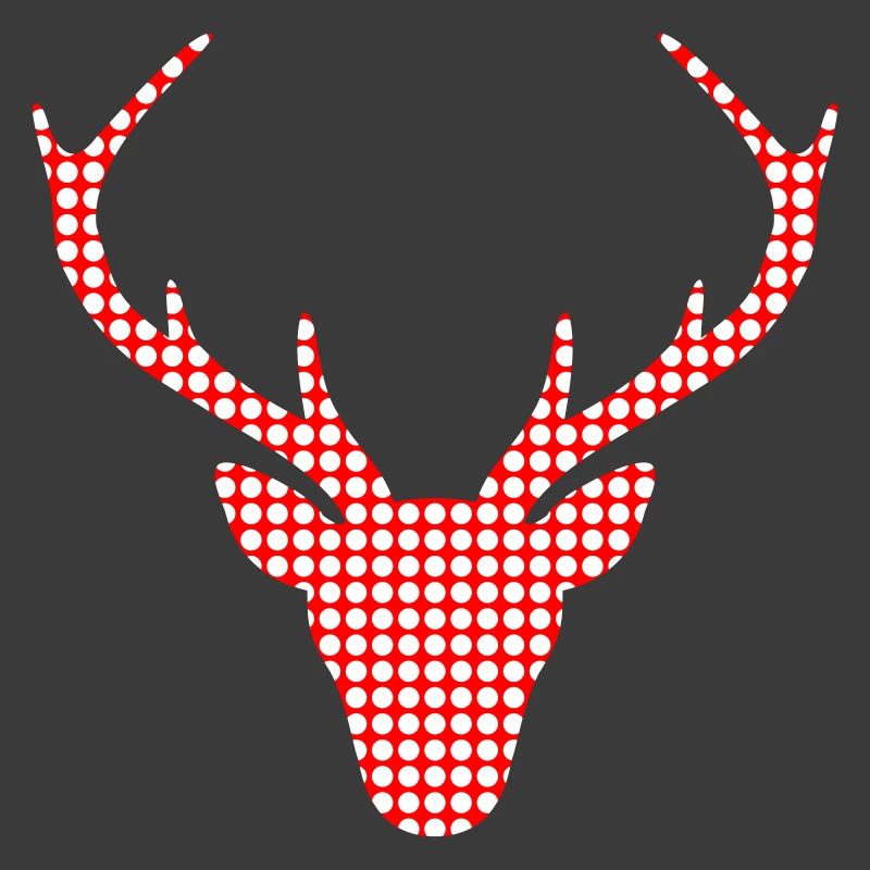 Red deer in dot pattern