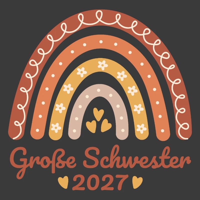 Große Schwester 2027 Boho Regenbogen 