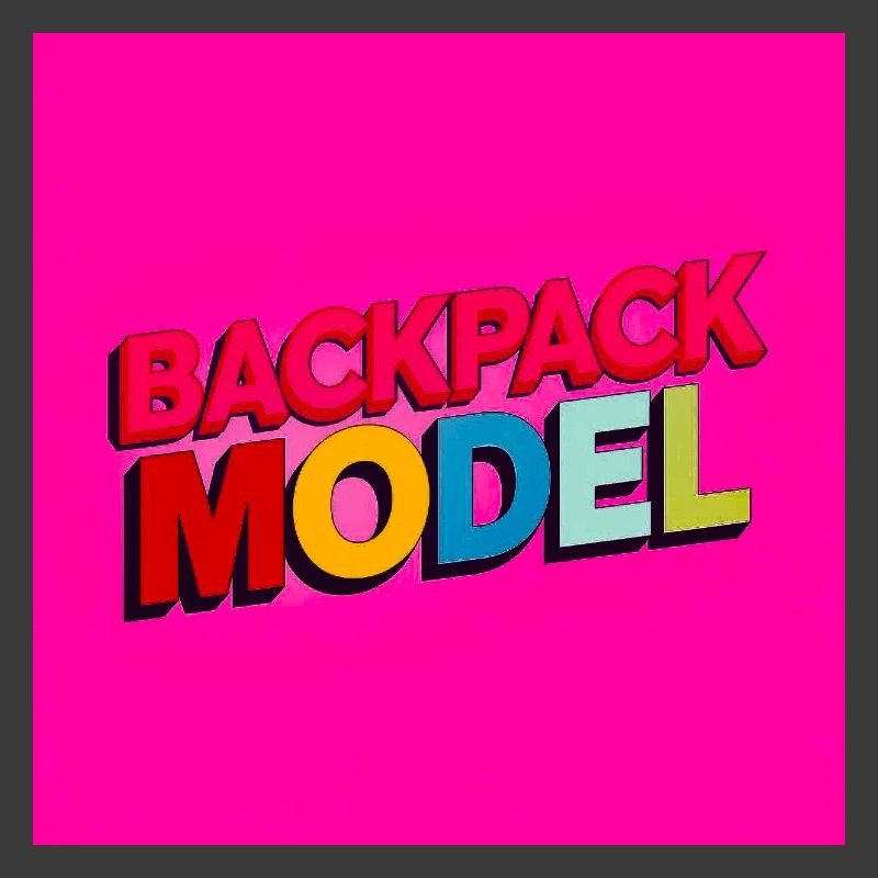 Backpack Model Neon Text