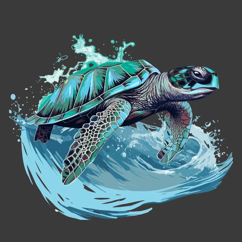 Neon Sea Turtle Wave Dance