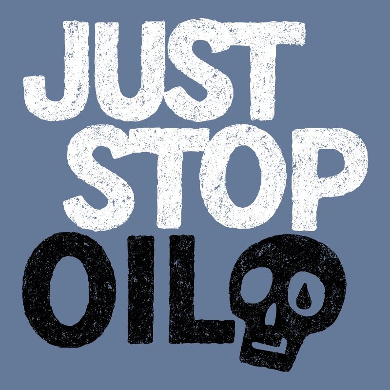 Auffällige „Just Stop“-Protestgrafik