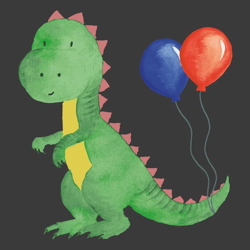 Kleiner Dino mit Luftballons