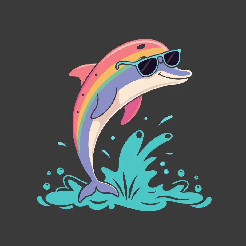 Rainbow dolphin glasses