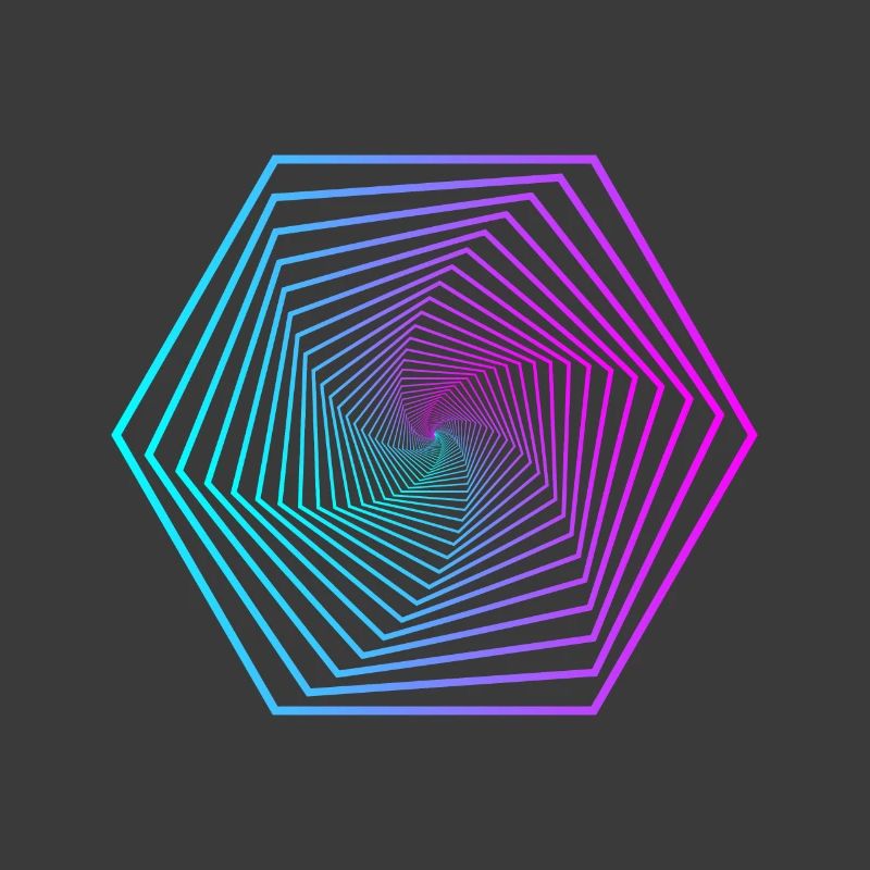 Gradient en spirale de polygone néon