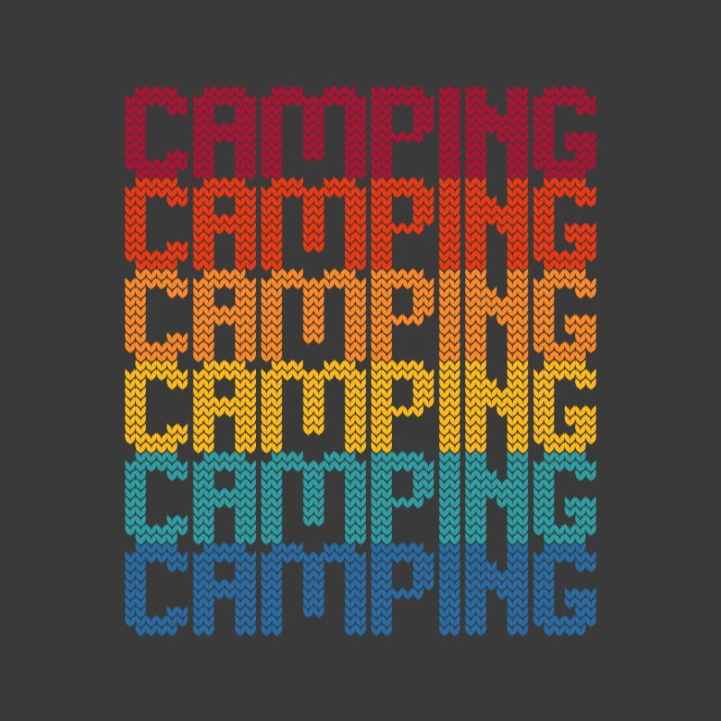 Camping Regenbogen Blockschrift