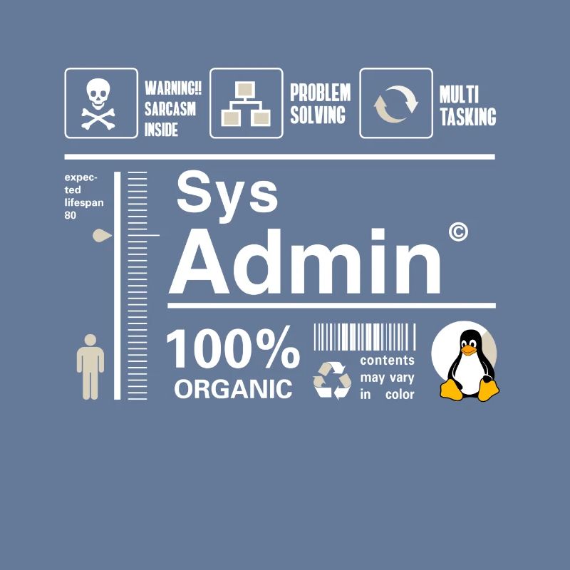 Sys Admin Penguin Computer Nerd pc Board cpu inh