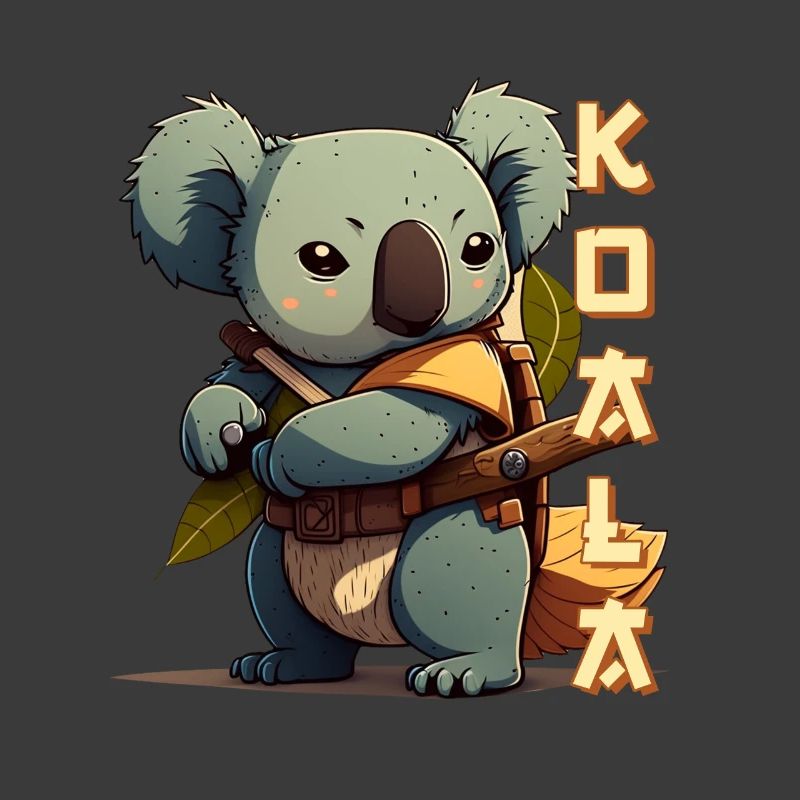 Samouraï Koala avec lettrage
