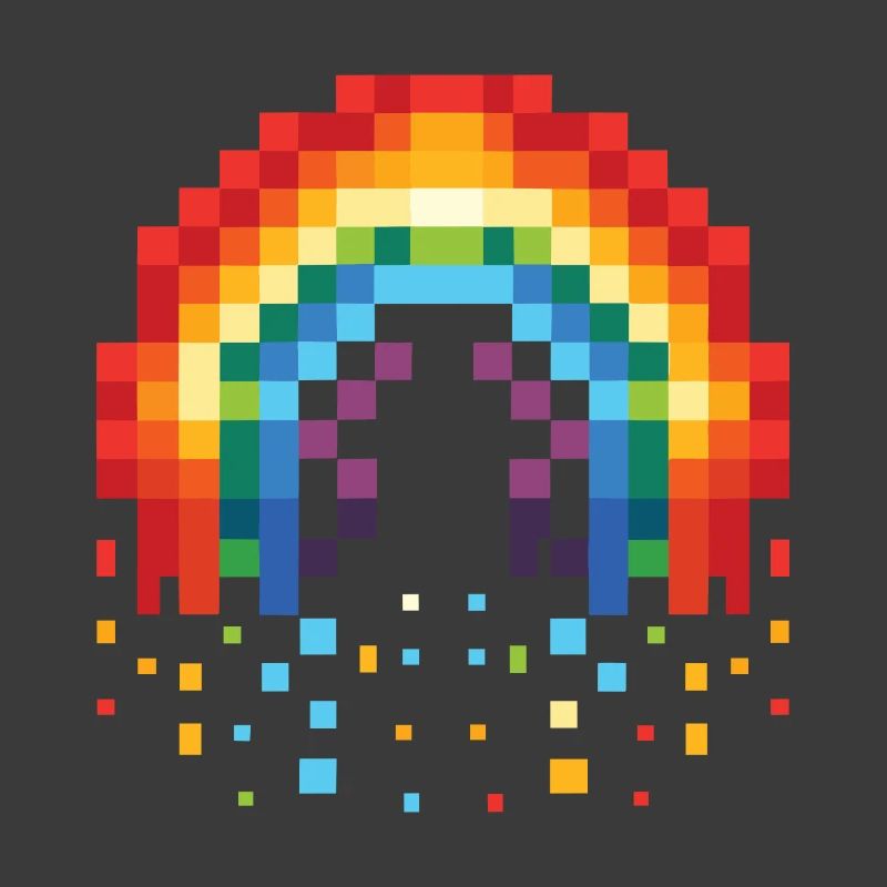 Pixel Art Regenbogen 8-Bit Retro