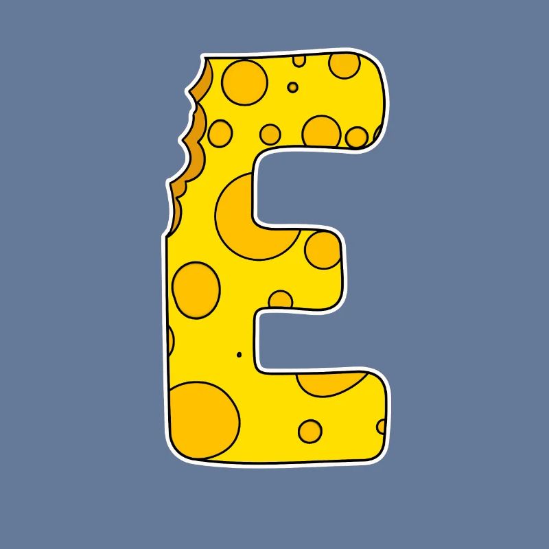 Lettre E - Lettre initiale E - Motif Fromage