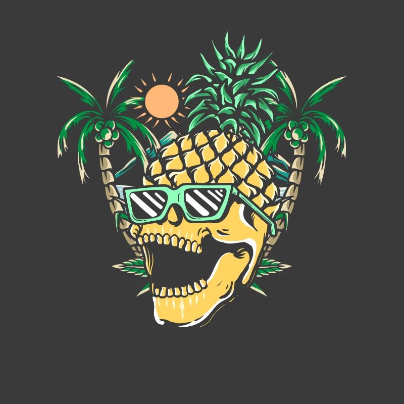 Funny pineapple skull