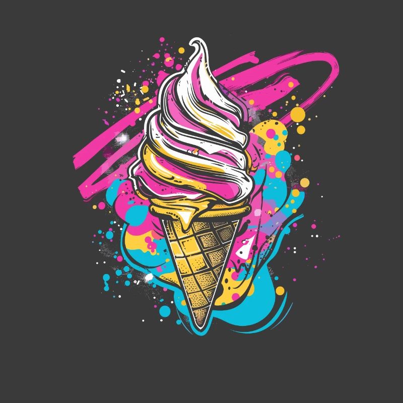 cream cone paint blobs