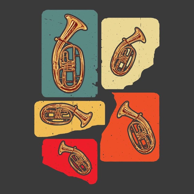 Conception créative de cor ténor dans des couleurs rétro