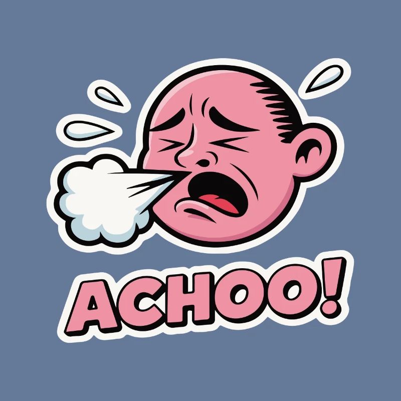 Vintage Comic Sneeze Expression Design