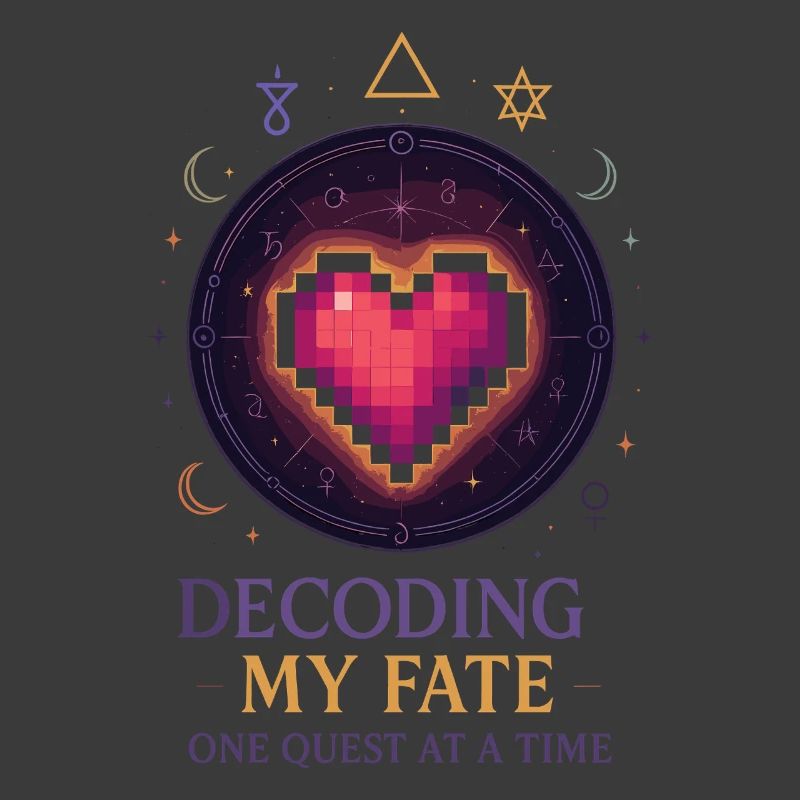 Décoder le destin : Pixel Art du cœur