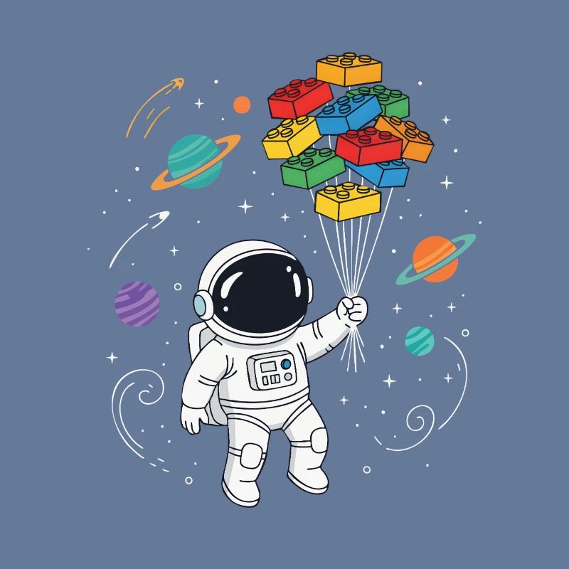 Blocs de construction d’astronautes Construction de briques spatiales