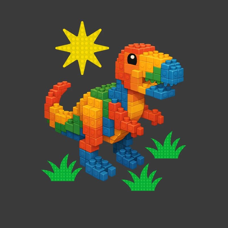 Dinosaur Made Of Bricks Creative Block Builder