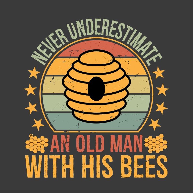 Apiary Bee Keeper an Old Man with His Bees Beekeep