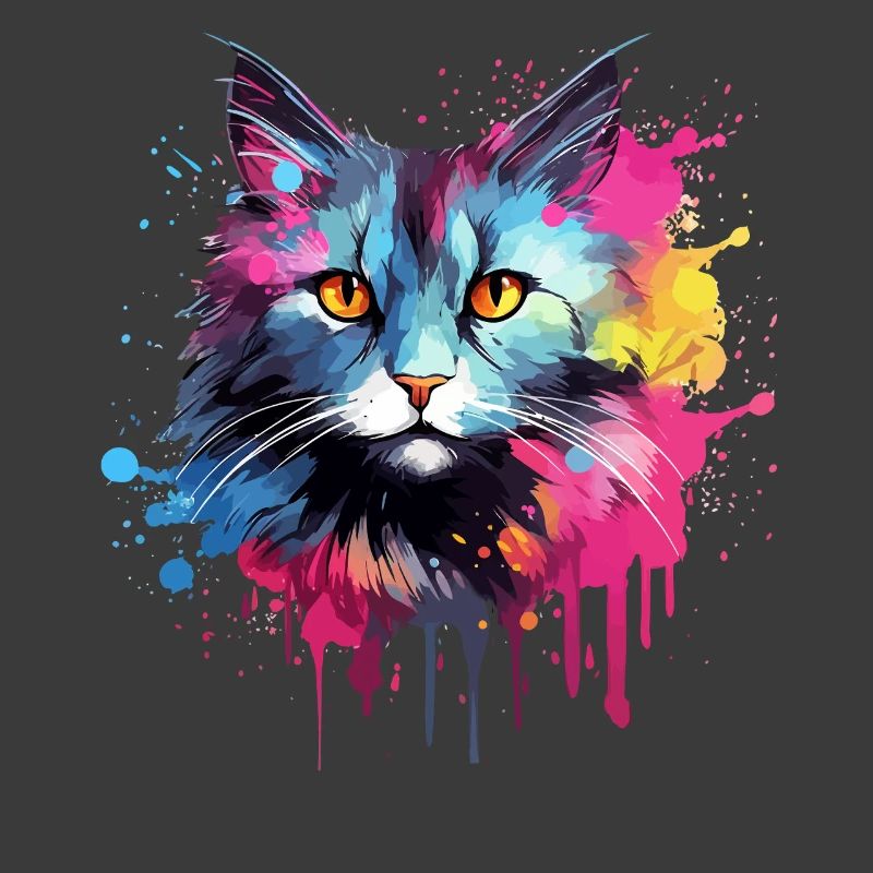 Visage de chat américain à queue courte avec des éclaboussures colorées