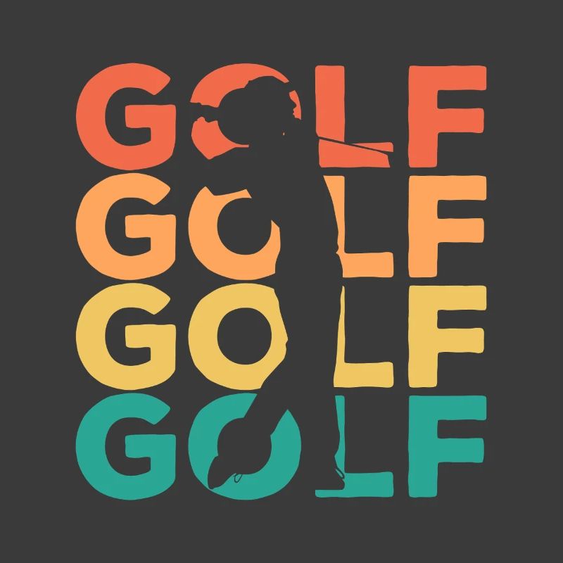 Rainbow Golf Swing Silhouette