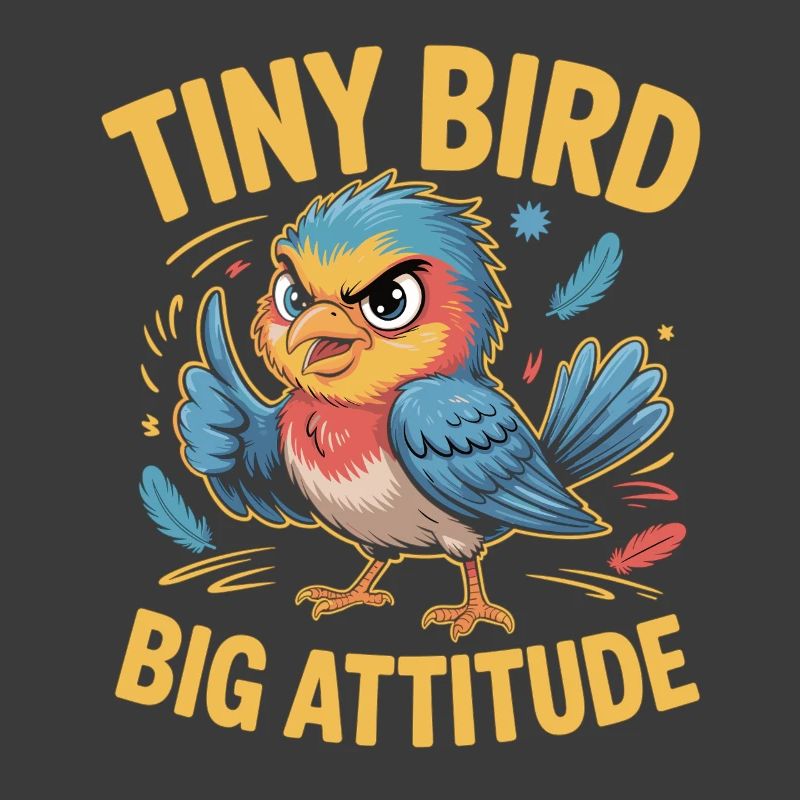 Tiny Bird Big Attitude Vogel Spruch