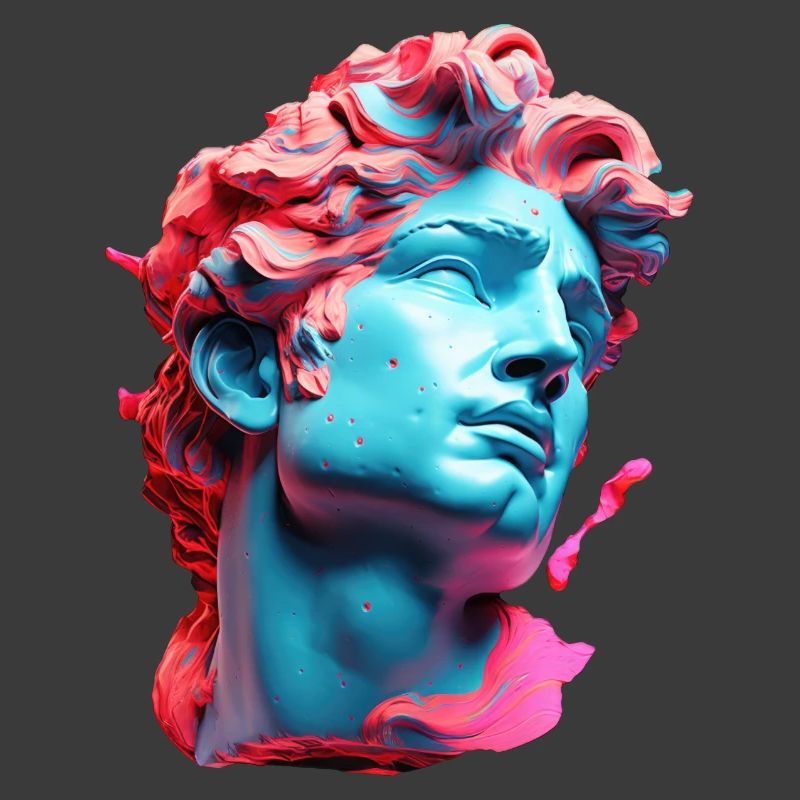 Neon Marble Head Visage