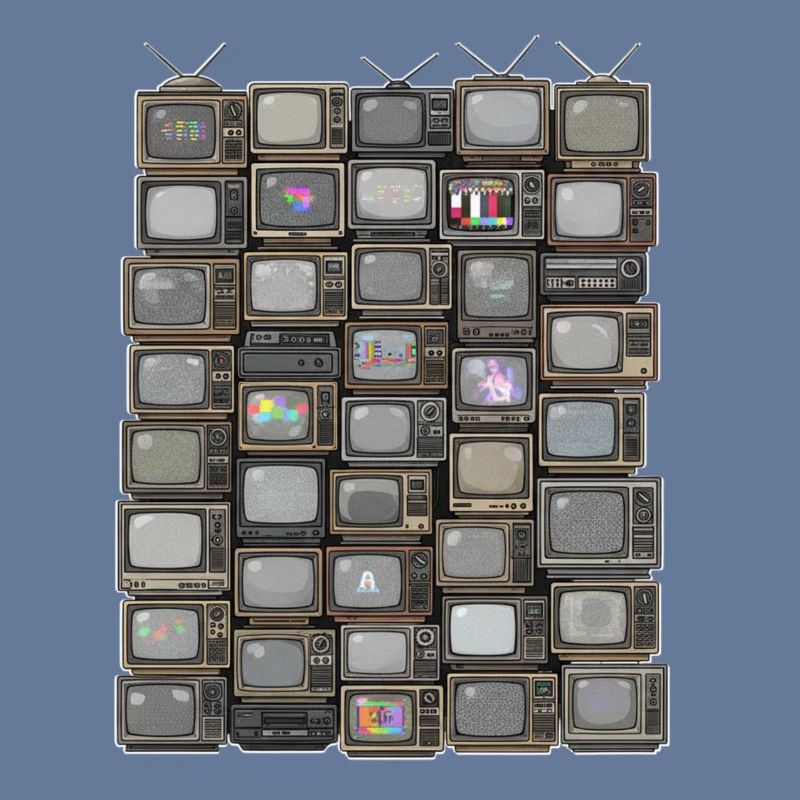 Retro TV Stack Collage