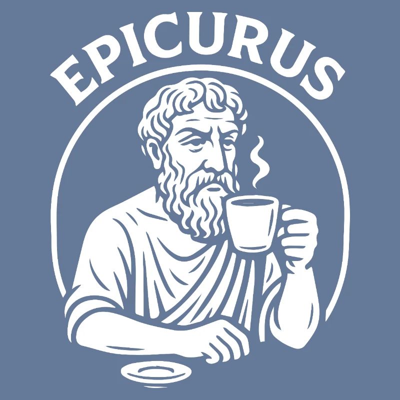 Epicurus Coffee Cup Philosophy Tee