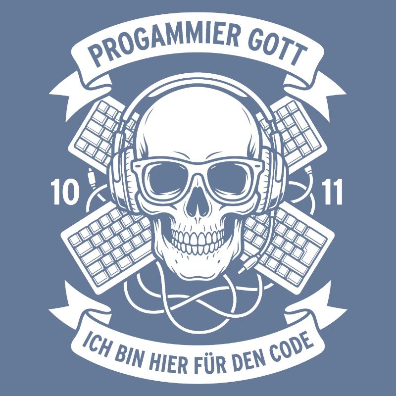 Code Schädel mit Kopfhörern