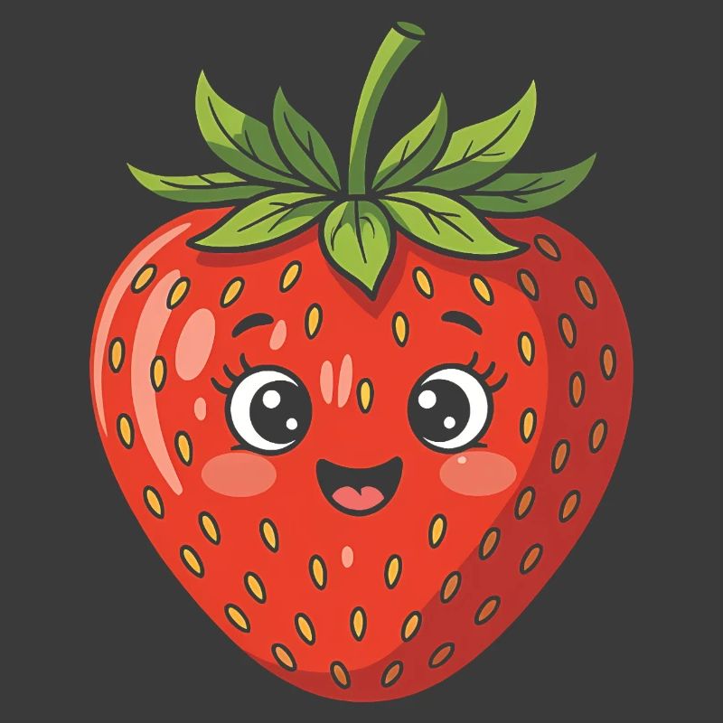 Fraise avec visage Fruit Drôle Mignon Mignon