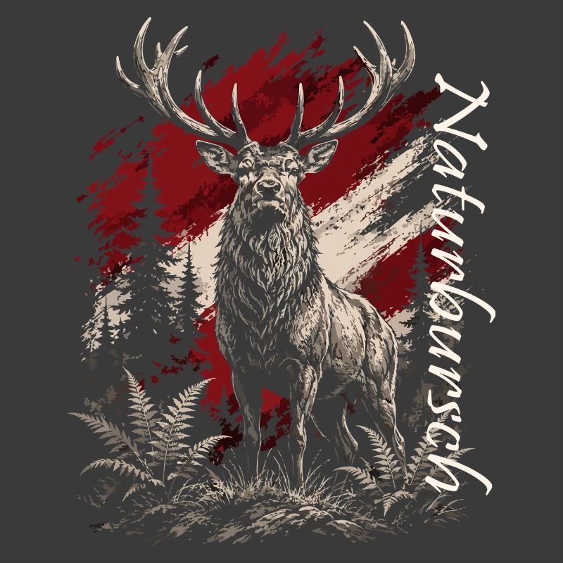 Hirsch im Wald – Rustikal Illustration