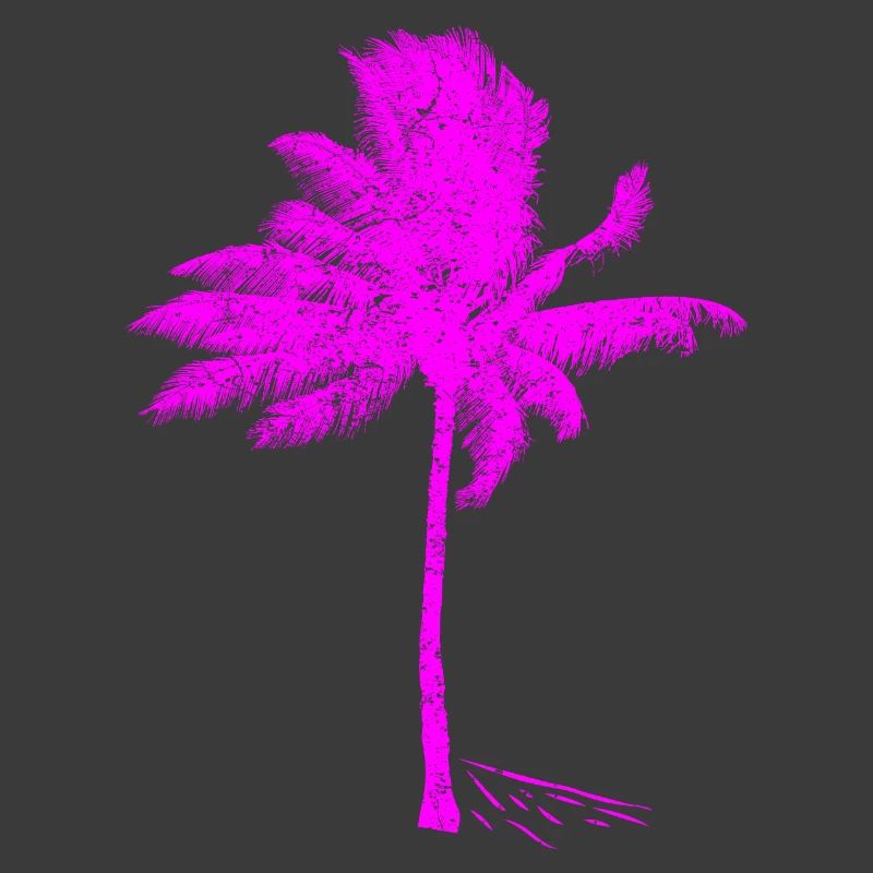 Neon Pink Palm Tree Silhouette