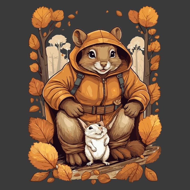 Cute squirrel with mouse