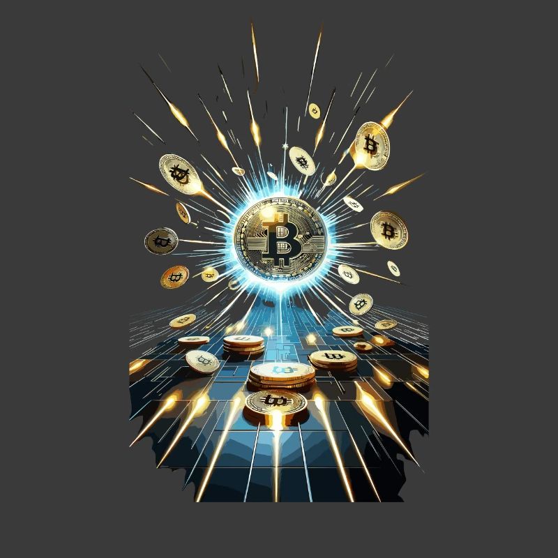Bitcoin Explosion Conception d’art numérique
