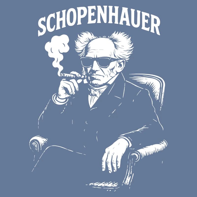 Schopenhauer Philosopher Smoking a Cigar Portrait