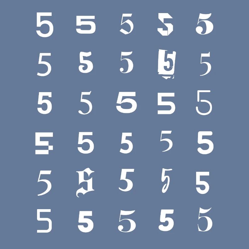 Number Five Grid Pattern