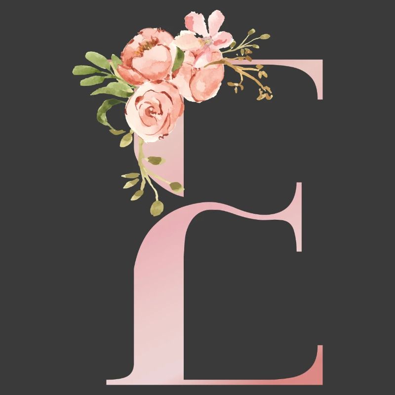 Pastellflorales Monogramm E