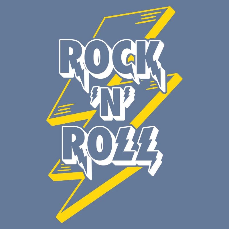 Logo texte rock’n’roll avec éclair