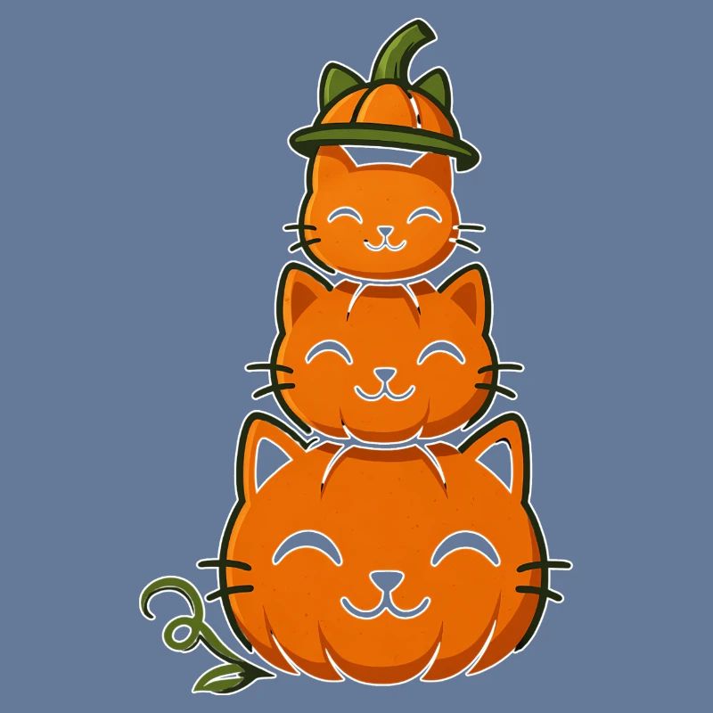 Happy Pumpkin Cat Stack