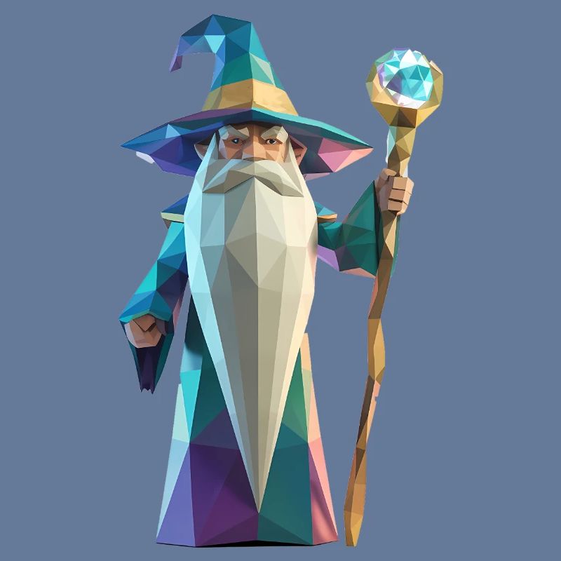 Wise Wizard - Cool Low Poly Logo