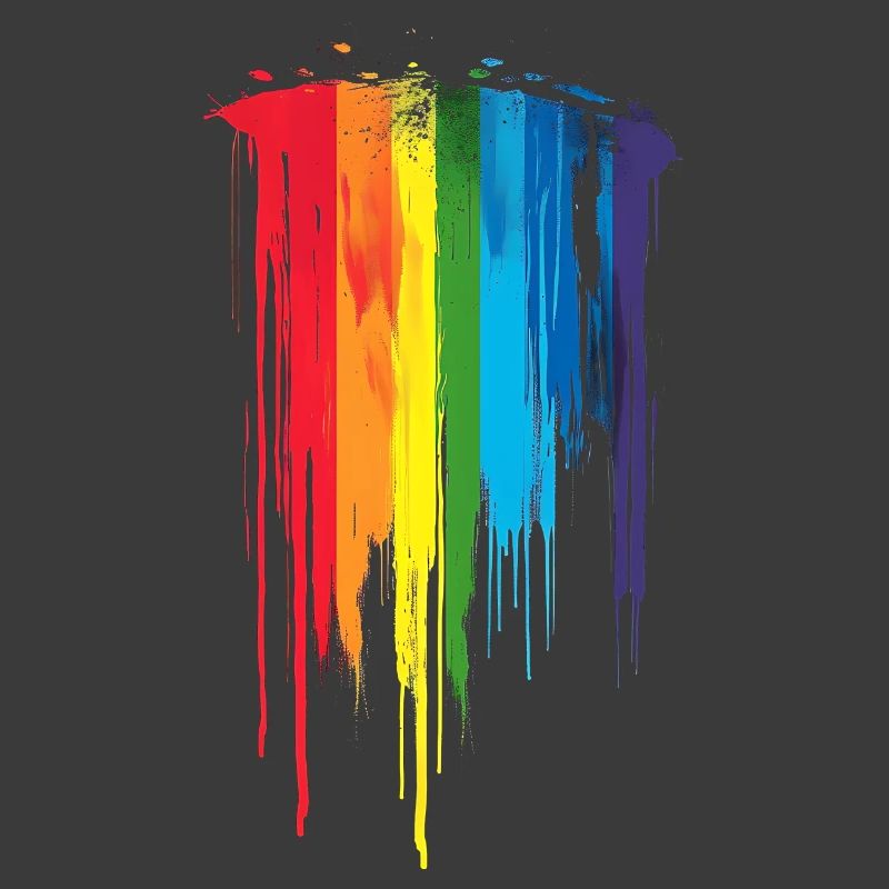 Subtle and Cool Dripping Pride Flag Rainbow Design