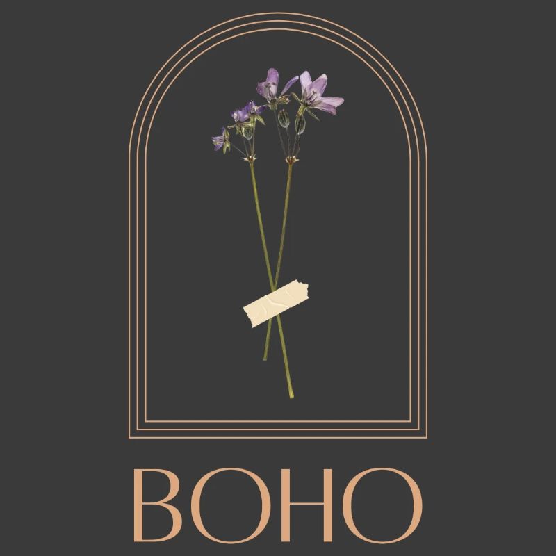 Bouquet de fleurs boho dans un cadre arche