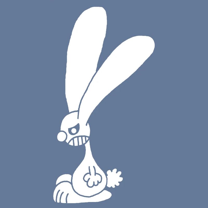 Grumpy White Rabbit