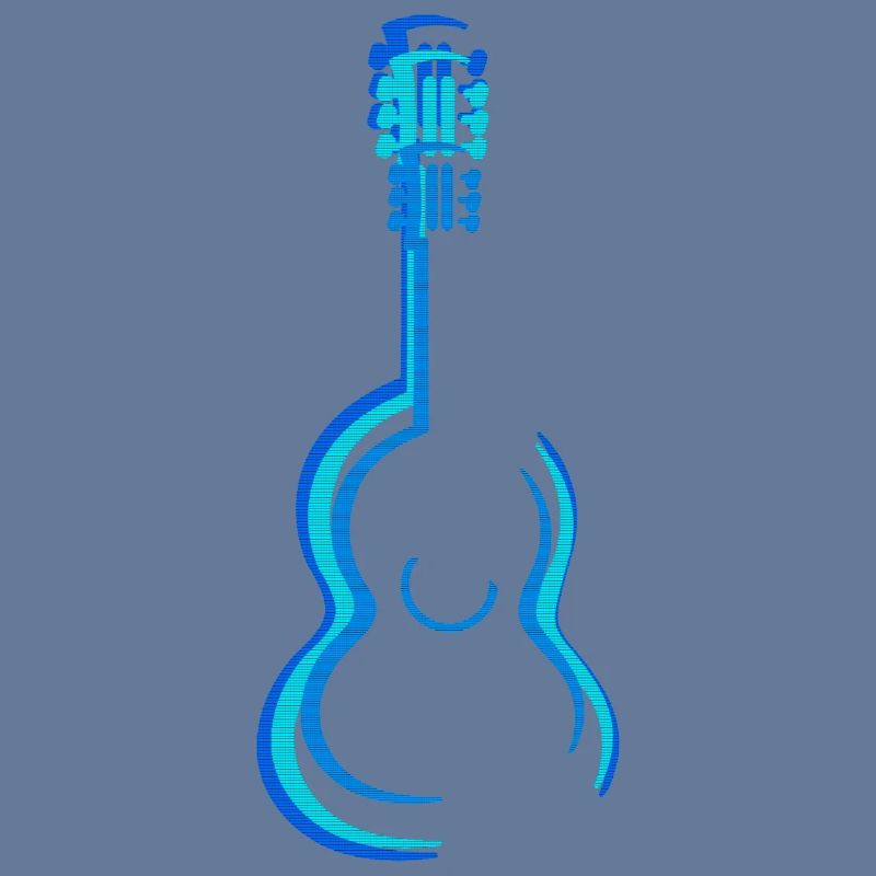 Blue Acoustic Classical Guitar Graphics