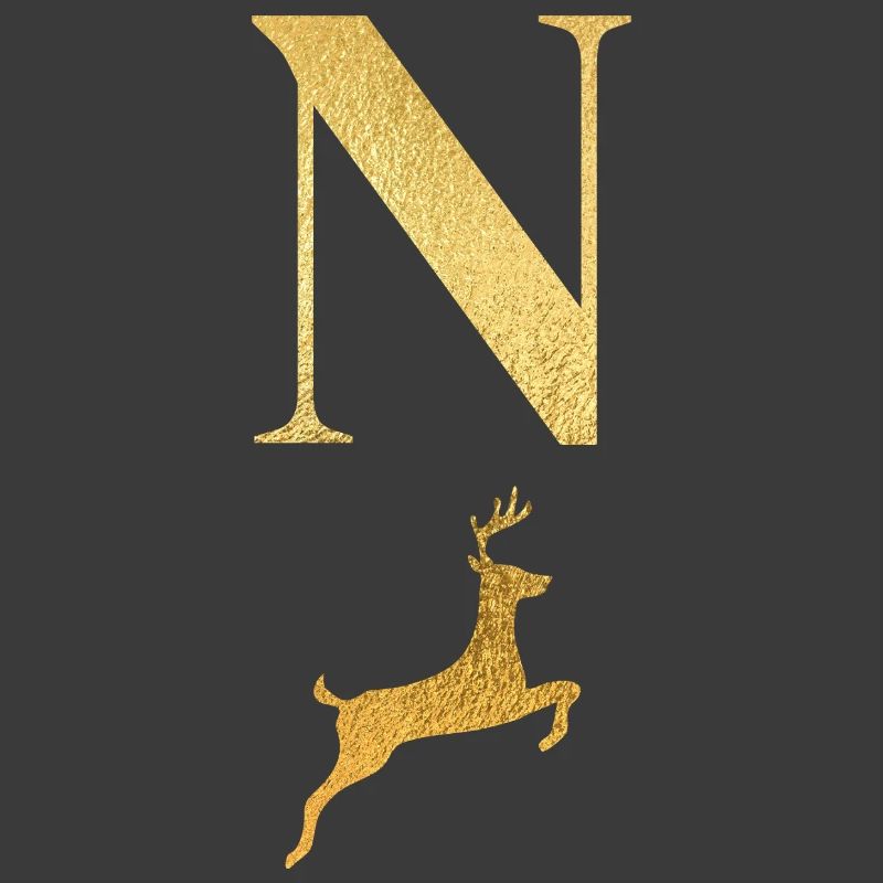 Buchstabe n Goldener Hirsch - Geschenkidee