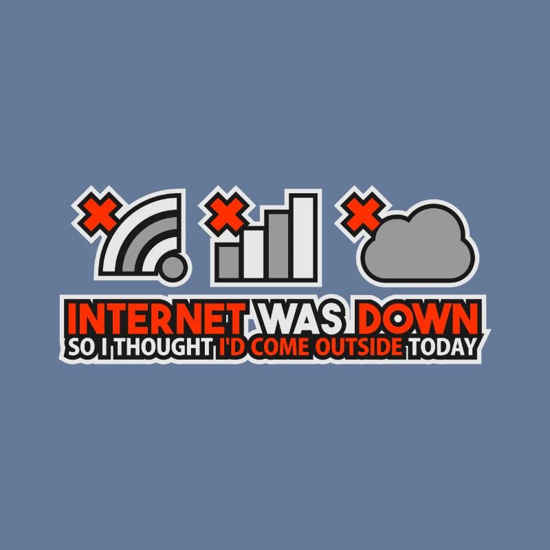 Internet Was Down - Offline Programmierer Computer