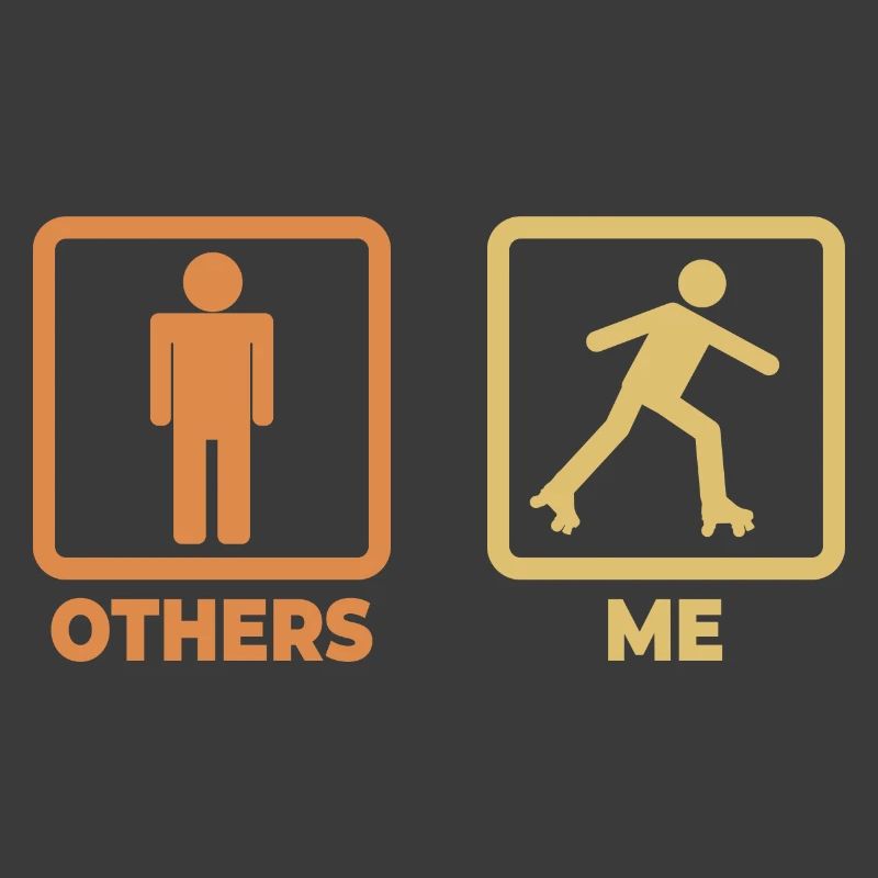Roller skater stick figure