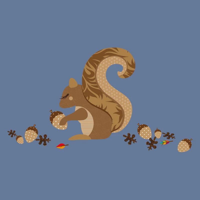 Ein Eichhörnchen mit einer Eichel