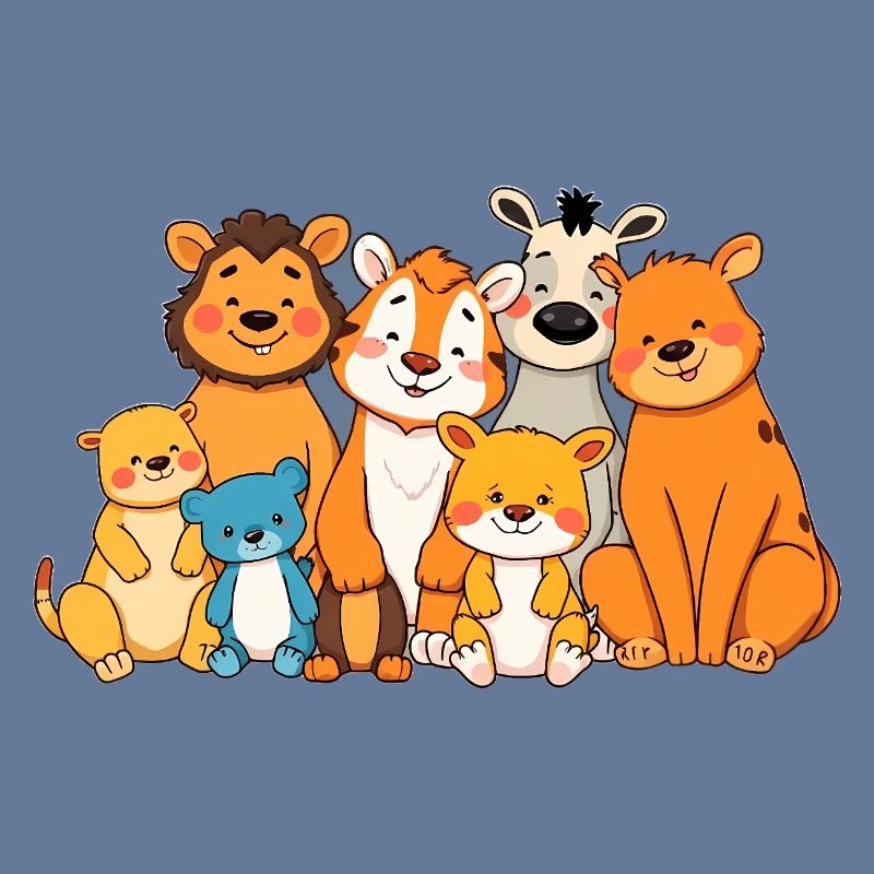 Conception ludique de bande dessinée de famille d’animaux