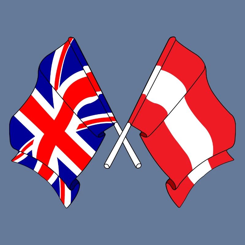 Drapeau de l’Angleterre, drapeau de l’Autriche