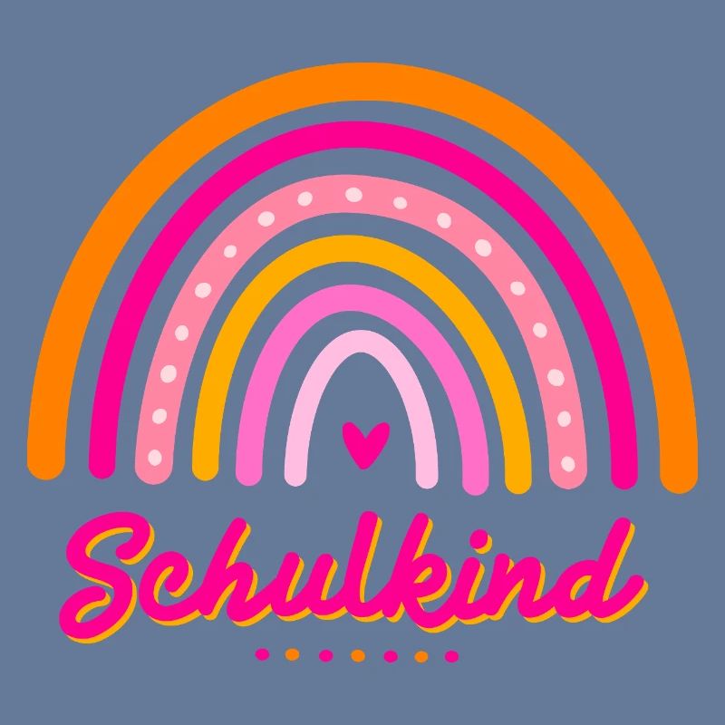 Schulkind Retro-Regenbogen Einschulung Mädchen